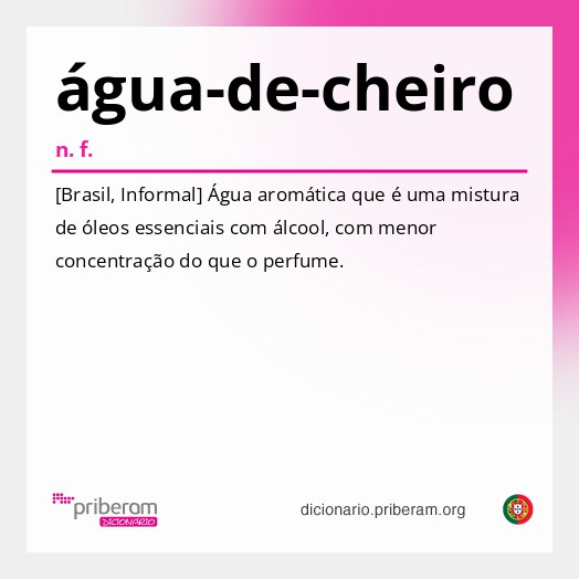 Significado de água-de-cheiro