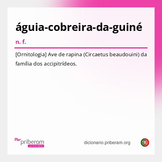 Significado de águia-cobreira-da-guiné