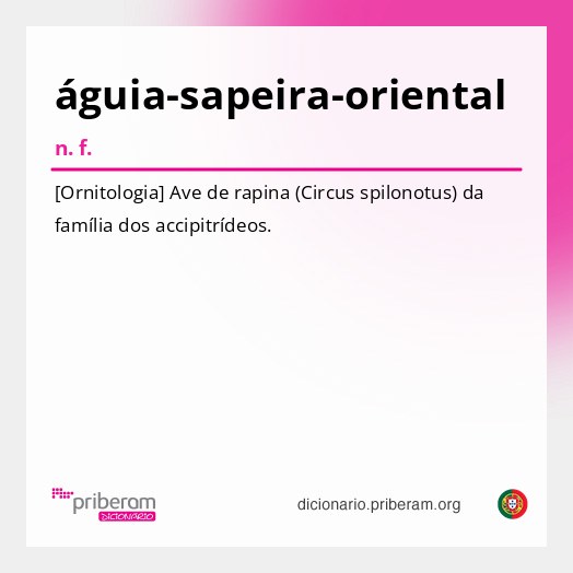 Significado de águia-sapeira-oriental