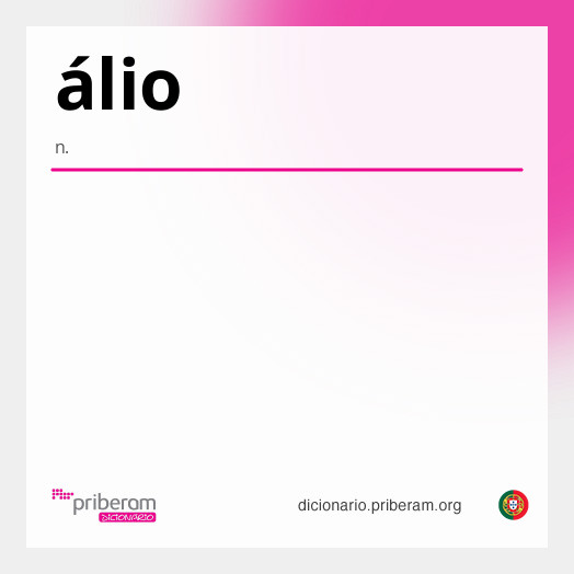 Significado de álio