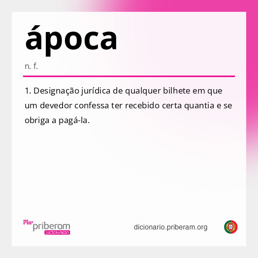 Significado de ápoca