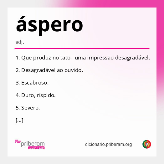 Significado de áspero
