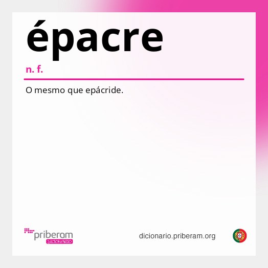 Significado de épacre