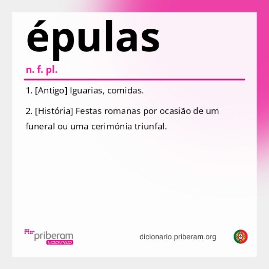 Significado de épulas