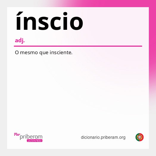 Significado de ínscio