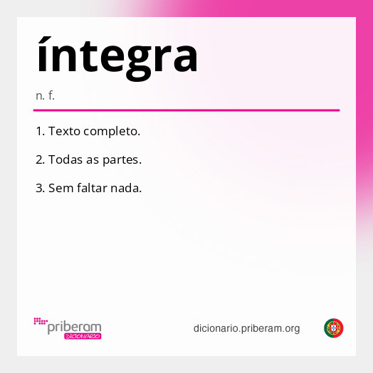 Significado de íntegra