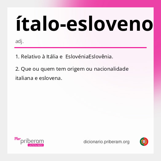 Significado de ítalo-esloveno