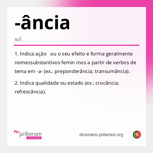 Significado de -ância