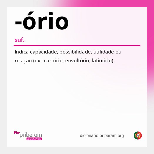 Significado de -ório