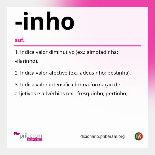 Significado de -inho