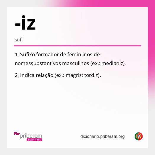 Significado de -iz