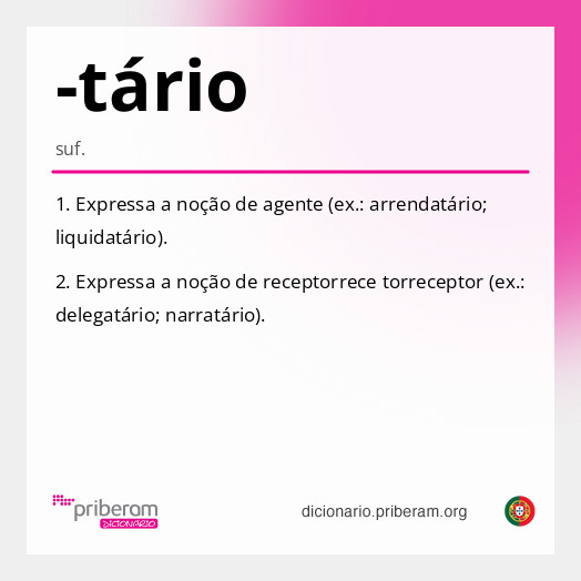 Significado de -tário