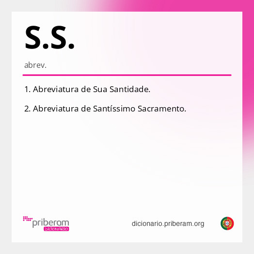 Significado de S.S.