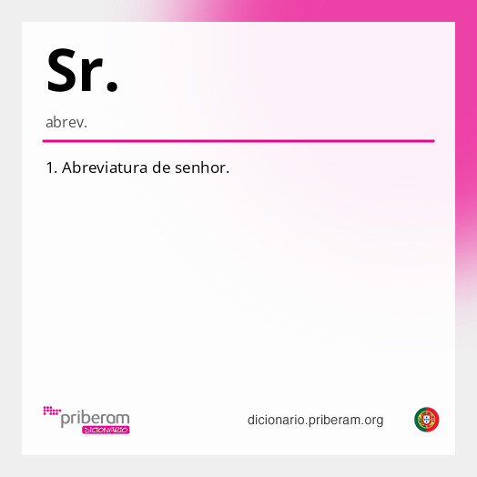 Significado de Sr.