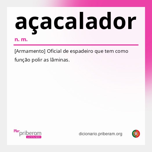 Significado de açacalador