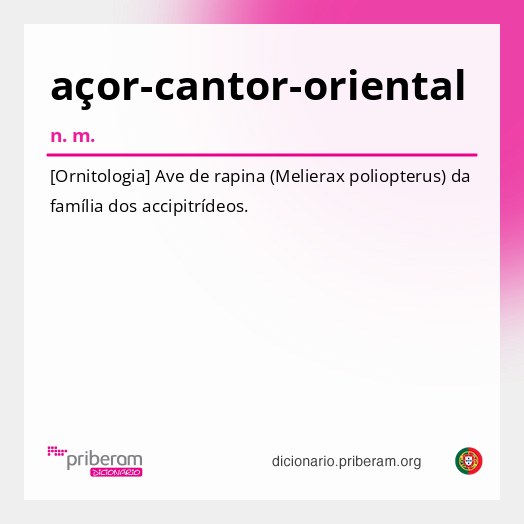 Significado de açor-cantor-oriental