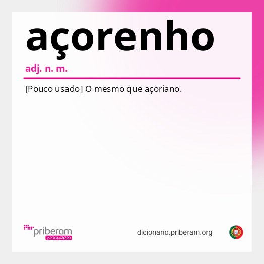 Significado de açorenho