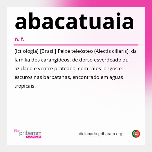Significado de abacatuaia