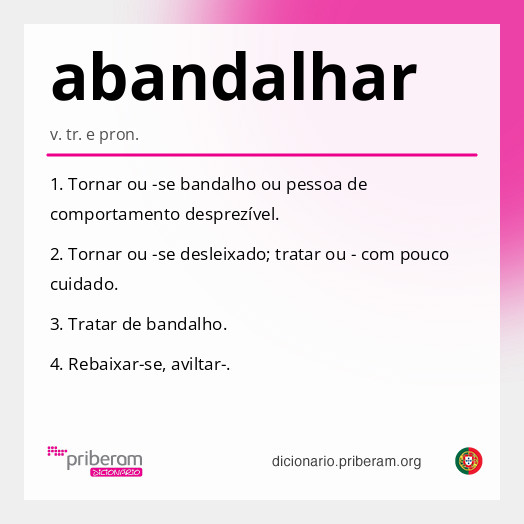 Significado de abandalhar