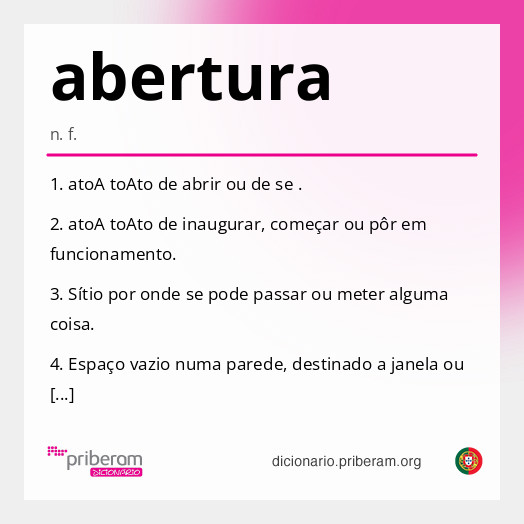 Significado de abertura