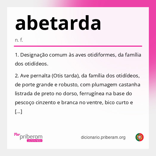 Significado de abetarda