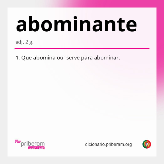 Significado de abominante
