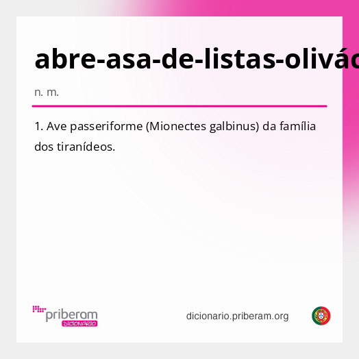 Significado de abre-asa-de-listas-oliváceas