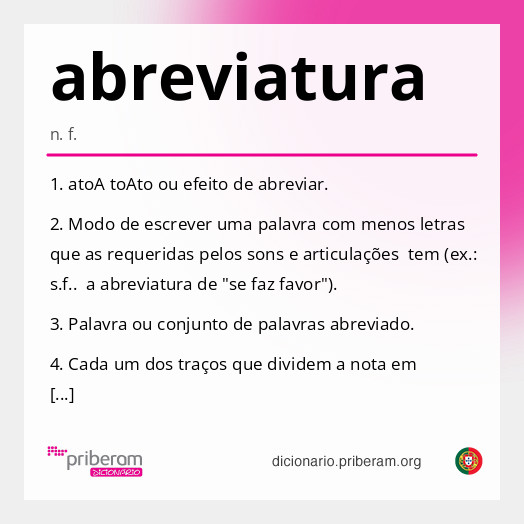 Significado de abreviatura