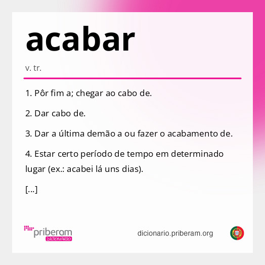 Significado de acabar