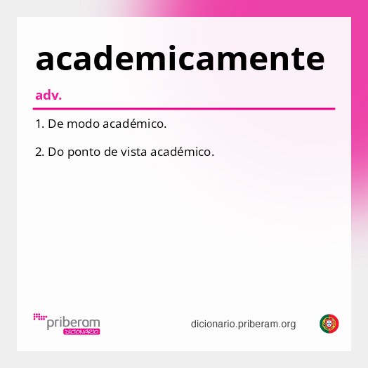 Significado de academicamente