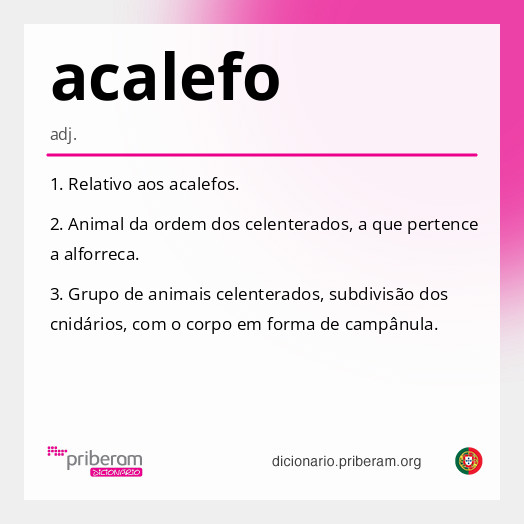 Significado de acalefo