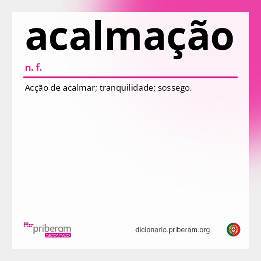 Significado de acalmação