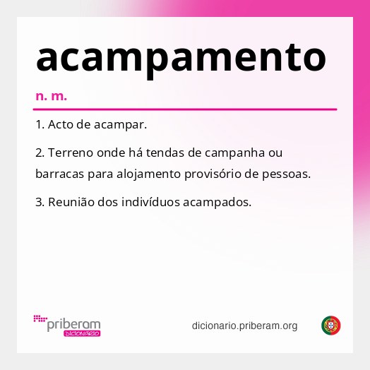Significado de acampamento