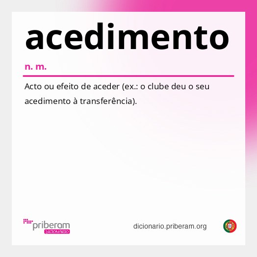 Significado de acedimento