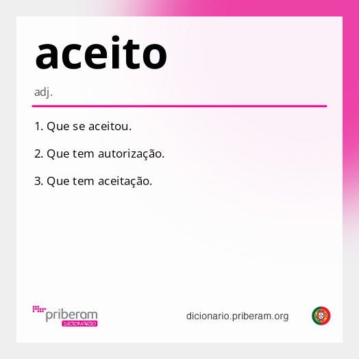 Significado de aceito