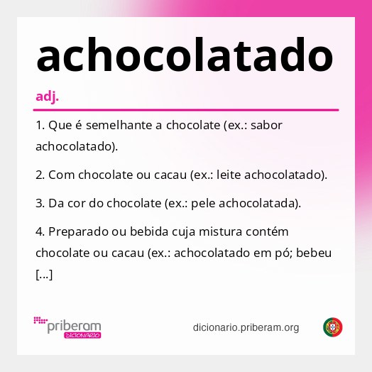 Significado de achocolatado