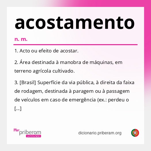 Significado de acostamento