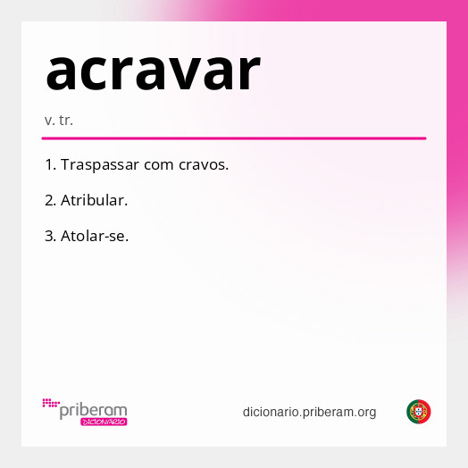 Significado de acravar