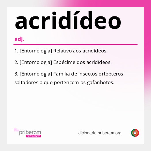 Significado de acridídeo