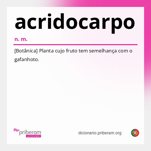 Significado de acridocarpo