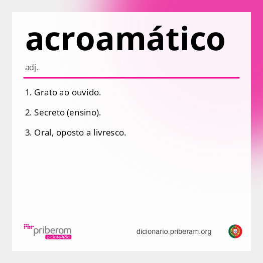 Significado de acroamático