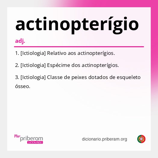 Significado de actinopterígio