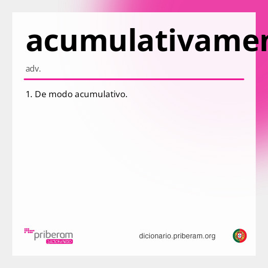 Significado de acumulativamente