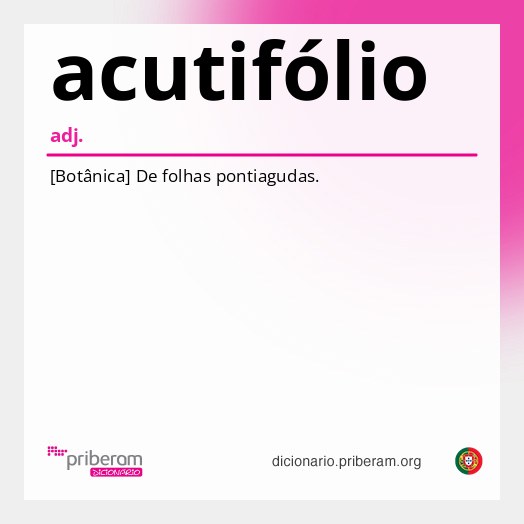 Significado de acutifólio