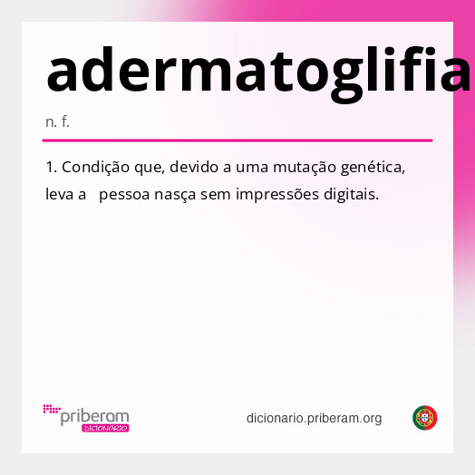 Significado de adermatoglifia