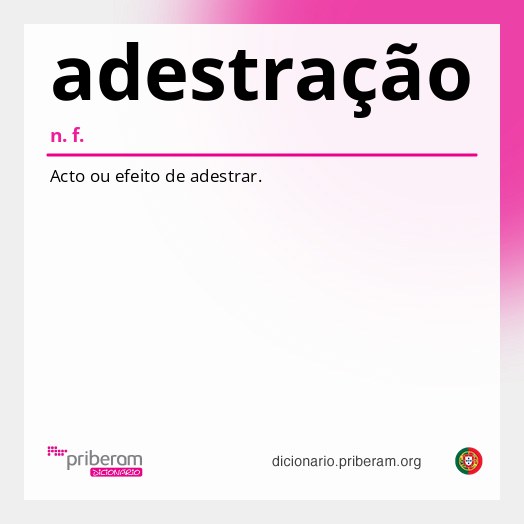 Significado de adestração