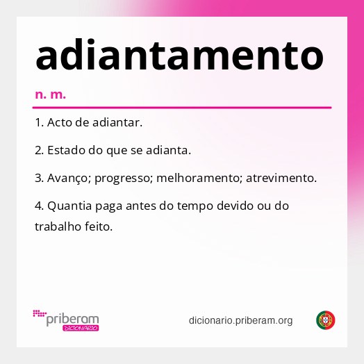 Significado de adiantamento