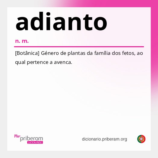 Significado de adianto