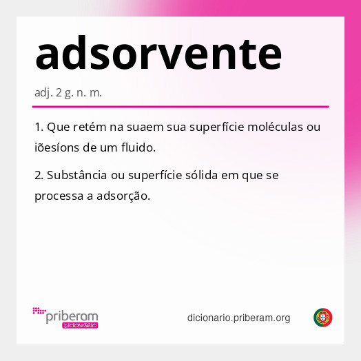 Significado de adsorvente