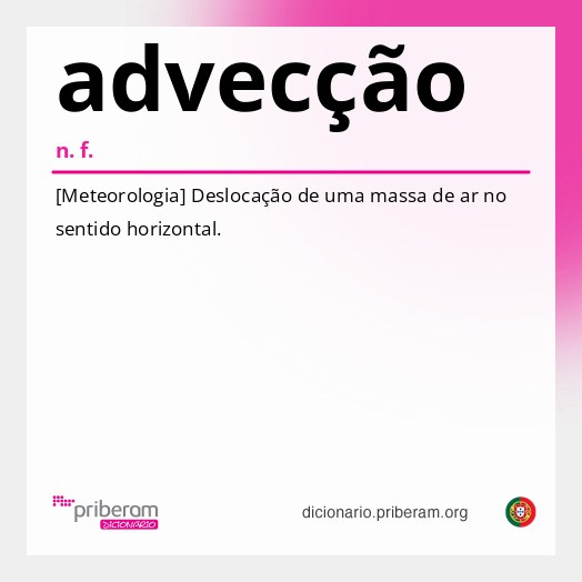 Significado de advecção